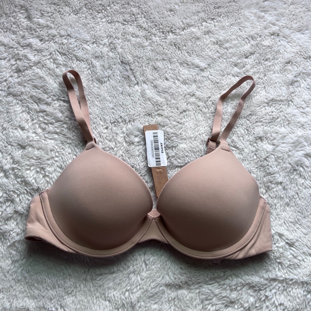 SKIMS Women's Fits Everybody T-Shirt Bra Mica Neutral Size 32A BA-DEM-9221 NEW - Picture 3 of 12
